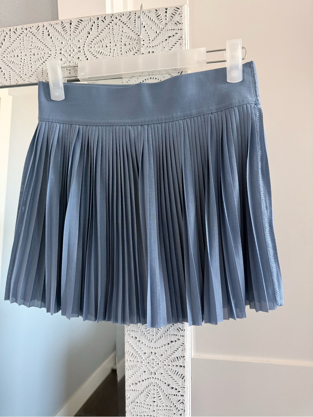 Vanilla Star Pleated Mini Skirt in Dusty Blue